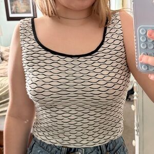 Patra Black and White Tank Top